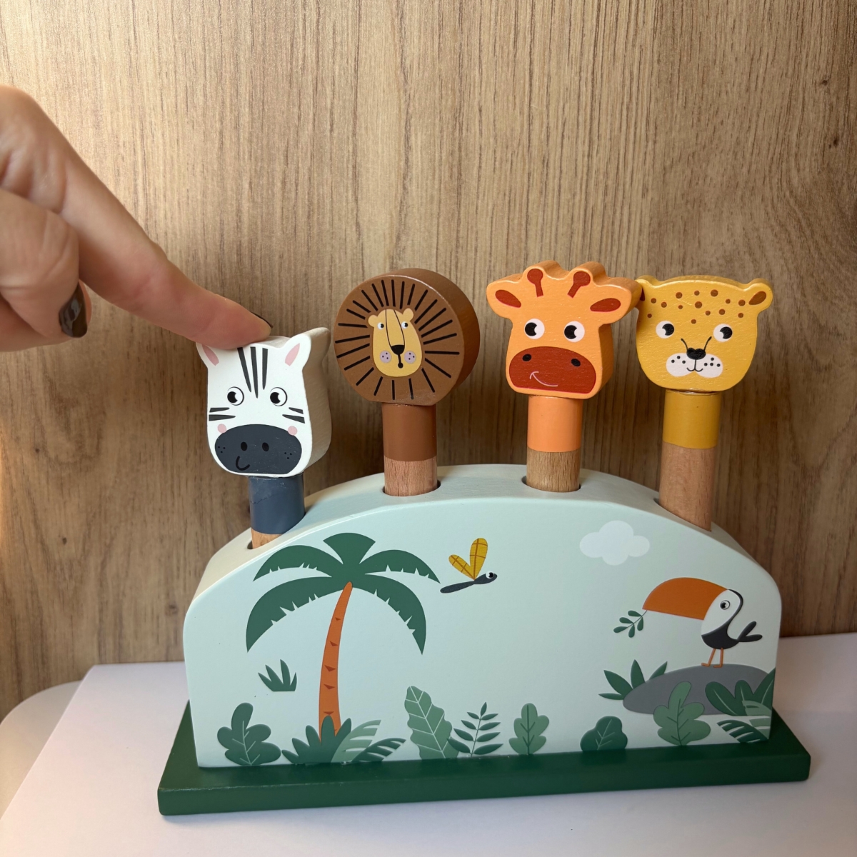 Jeu à encastrer Animaux sauteurs « Safari » en bois – Image 2