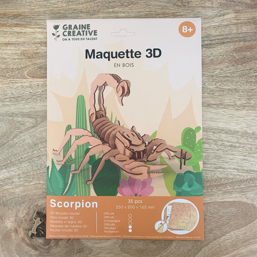 Maquette 3D en bois – Scorpion